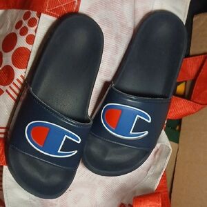 Champion Kids Blue Slide Sandals Size 2p